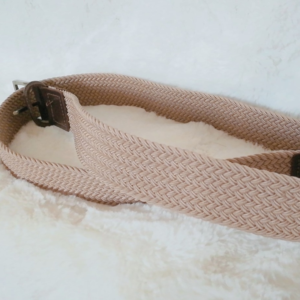 Leather Braided Belt Brown Size Large - Picture 2 of 4
